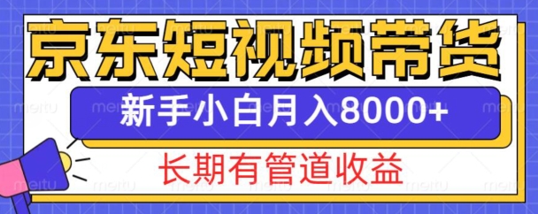 京东短视频带货新玩法，长期管道收益，新手也能月入8000+-小何资源库