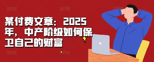 某付费文章：2025年，中产阶级如何保卫自己的财富-小何资源库