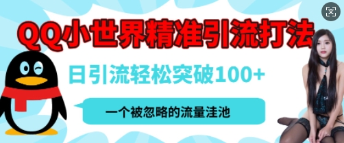 QQ私域引流平台，流量年轻且巨大，实操单日引流100+创业粉，月精准变现1W+-小何资源库