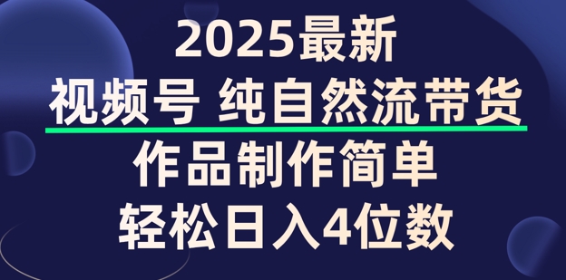 视频号纯自然流带货，作品制作简单，轻松日入4位数，保姆级教程-小何资源库