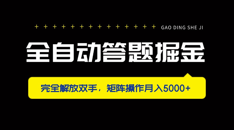 （14337期）全自动答题掘金，完全解放双手，矩阵操作月入5000+-小何资源库