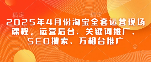 2025年4月份淘宝全套运营现场课程，运营后台、关键词推广、SEO搜索、万相台推广-小何资源库