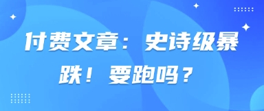 付费文章：史诗级暴跌！要跑吗？-小何资源库