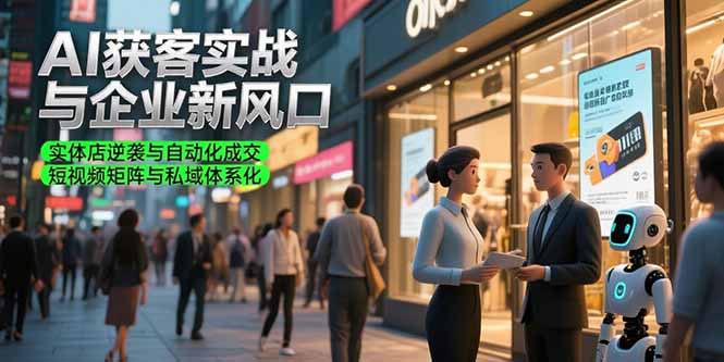 （15348期）AI获客实战与企业新风口，实体店逆袭与自动化成交 短视频矩阵与私域体系化-小何资源库