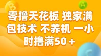 零撸天花板，独家满包技术，不用养机，一小时撸满50+，收益稳定【揭秘】-小何资源库