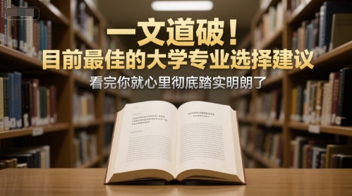 付费文章：一文道破！目前最佳的大学专业选择建议，看完你就心里彻底踏实明朗了-小何资源库