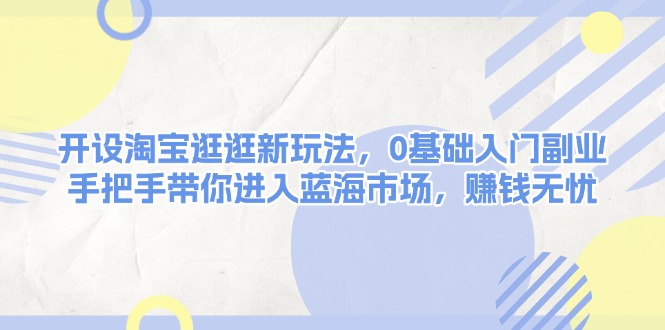 （13870期）开设淘宝逛逛新玩法，0基础入门副业，手把手带你进入蓝海市场，赚钱无忧-小何资源库