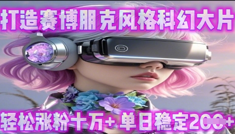 利用生图工具打造赛博朋克风格科幻大片，轻松涨粉十万+，单日稳定2张+-小何资源库