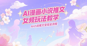 AI漫画小说推文女频玩法教学，AI小说推文变现全流程-小何资源库