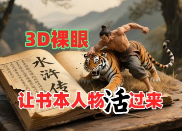 书本人物裸眼3D视频，新的玩法，流量超猛，保姆级教程-小何资源库