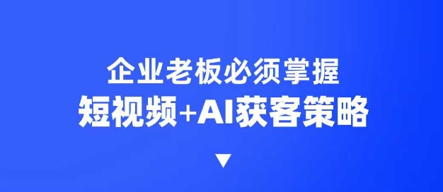 企业短视频AI获客霸屏流量课，6步短视频+AI突围法，3大霸屏抢客策略-小何资源库