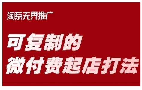 淘宝可复制的微付费起店打法，带你掌握可复制的微付费起店打法-小何资源库