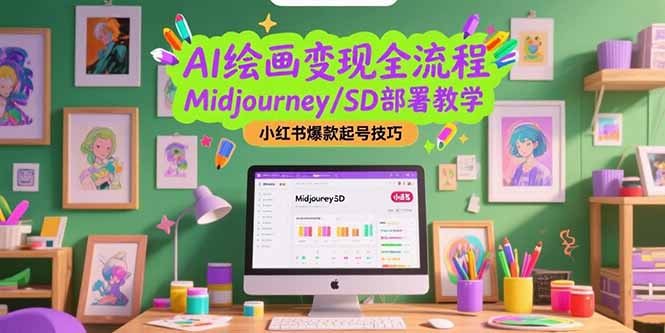 （15324期）AI绘画变现全流程，Midjourney/SD部署教学，小红书爆款起号技巧-小何资源库