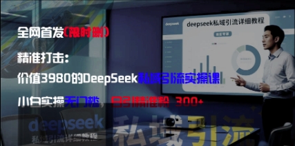 精准打击：价值3980的DeepSeek私域引流实操课，小白实操无门槛，日引精准粉300+-小何资源库