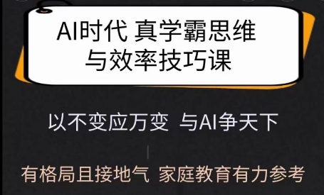 Ai时代真学霸思维与学习方法课，有格局且接地气，家庭教育有力参考-小何资源库