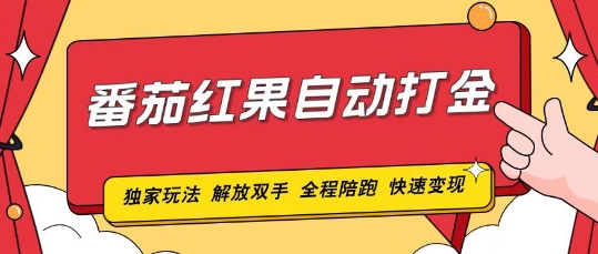番茄红果独家玩法，单机50-100，可矩阵放大操作轻松，小白轻松上手!-小何资源库