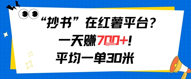 抄书在红薯平台？一天挣几张，平均一单30米，有手就行，新手小白不二之选！-小何资源库