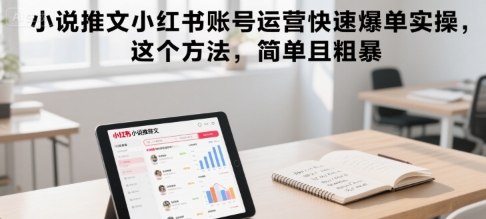 小说推文小红书账号运营快速爆单实操，这个方法，简单且粗暴-小何资源库