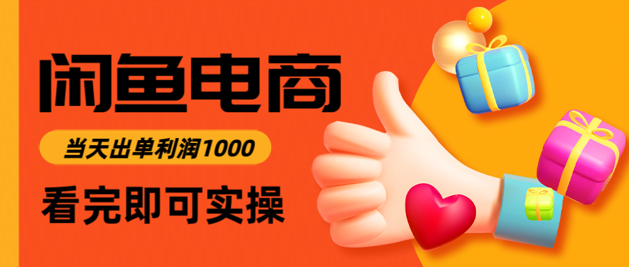 （14893期）闲鱼高利润电商，入门到出单只需3小时，每天利润1000-小何资源库