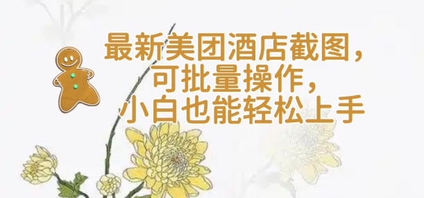 【轻云】最新美团酒店截图，可批量操作，小白也能轻松上手-小何资源库