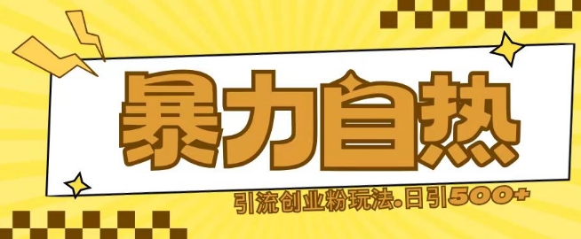 最新暴力自热引流玩法日引500+创业粉-小何资源库