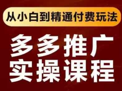 拼多多推广实操课程，从小白到精通付费玩法-小何资源库