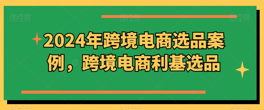 2024年跨境电商选品案例，跨境电商利基选品（更新11月）-小何资源库