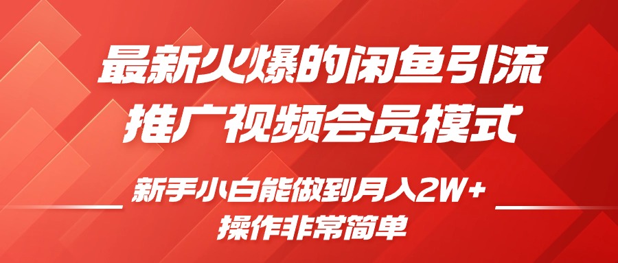 闲鱼引流推广影视会员，0成本就可以操作，新手小白月入过W+【揭秘】-小何资源库