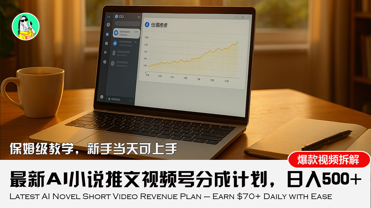 （15614期）最新AI小说推文视频号分成计划，新手小白也能当天日入500+教程-小何资源库