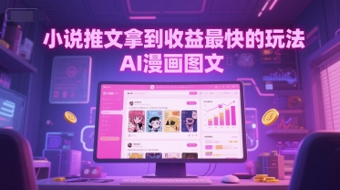 小说推文拿到收益最快的玩法，AI漫画图文-小何资源库