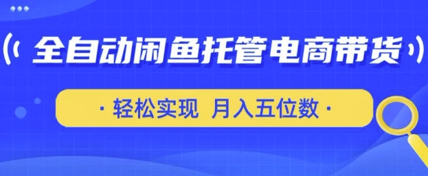 全自动闲鱼托管式电商带货，只需一部安卓手机和一个闲鱼号，轻松实现月入五位数【揭秘】-小何资源库