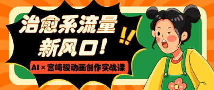 治愈系流量新风口，AI+宫崎骏动画创作实战课，从0到1打造爆款视频-小何资源库