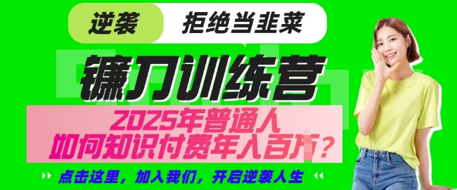 【网创项目终点站-镰刀训练营超级IP合伙人】25年普通人如何通过知识付费实现逆袭【揭秘】-小何资源库