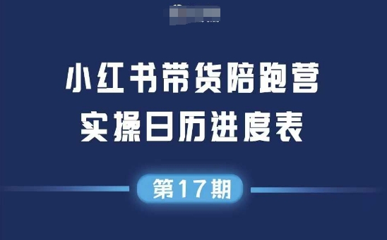 小红书第17期带货陪跑营，不囤货，无不直播，无不投流，通过选品+笔记内容+测品+笔记铺量+矩阵运营打爆款-小何资源库