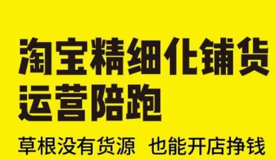 淘宝精细化铺货运营陪跑(部分更新至2025)，草根没有货源 也能开店挣钱-小何资源库