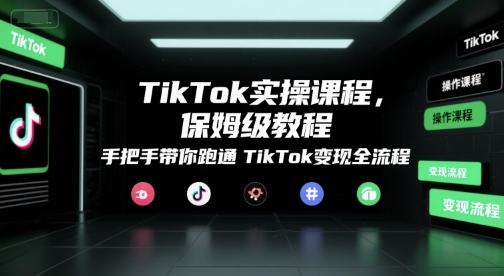 TikTok实操课程，保姆级教程，手把手带你跑通TikTok变现全流程-小何资源库