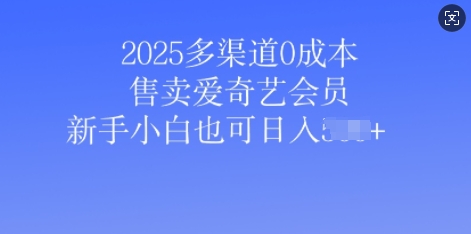 2025多渠道0成本售卖爱奇艺会员，新手小白也可日入多张-小何资源库