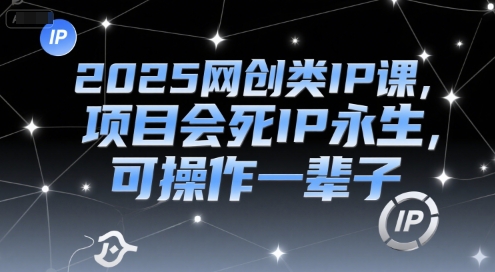 2025网创类IP课，项目会死IP永生，可操作一辈子-小何资源库