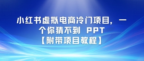小红书虚拟电商冷门项目，一个你猜不到 PPT【附带项目教程】-小何资源库