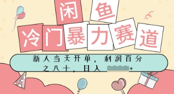 闲鱼冷门暴力赛道，新人当天开单，门槛低，日入多张-小何资源库