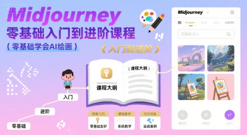 midjourney零基础入门到进阶课程，零基础学会AI绘画-小何资源库