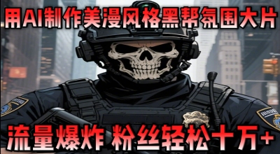用AI制作美漫风格黑帮氛围大片，流量爆炸，粉丝轻松十W+-小何资源库