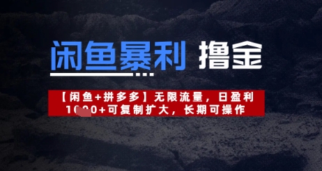 闲鱼暴利撸金无限流量，日盈利几张，可复制扩大，长期可操作-小何资源库